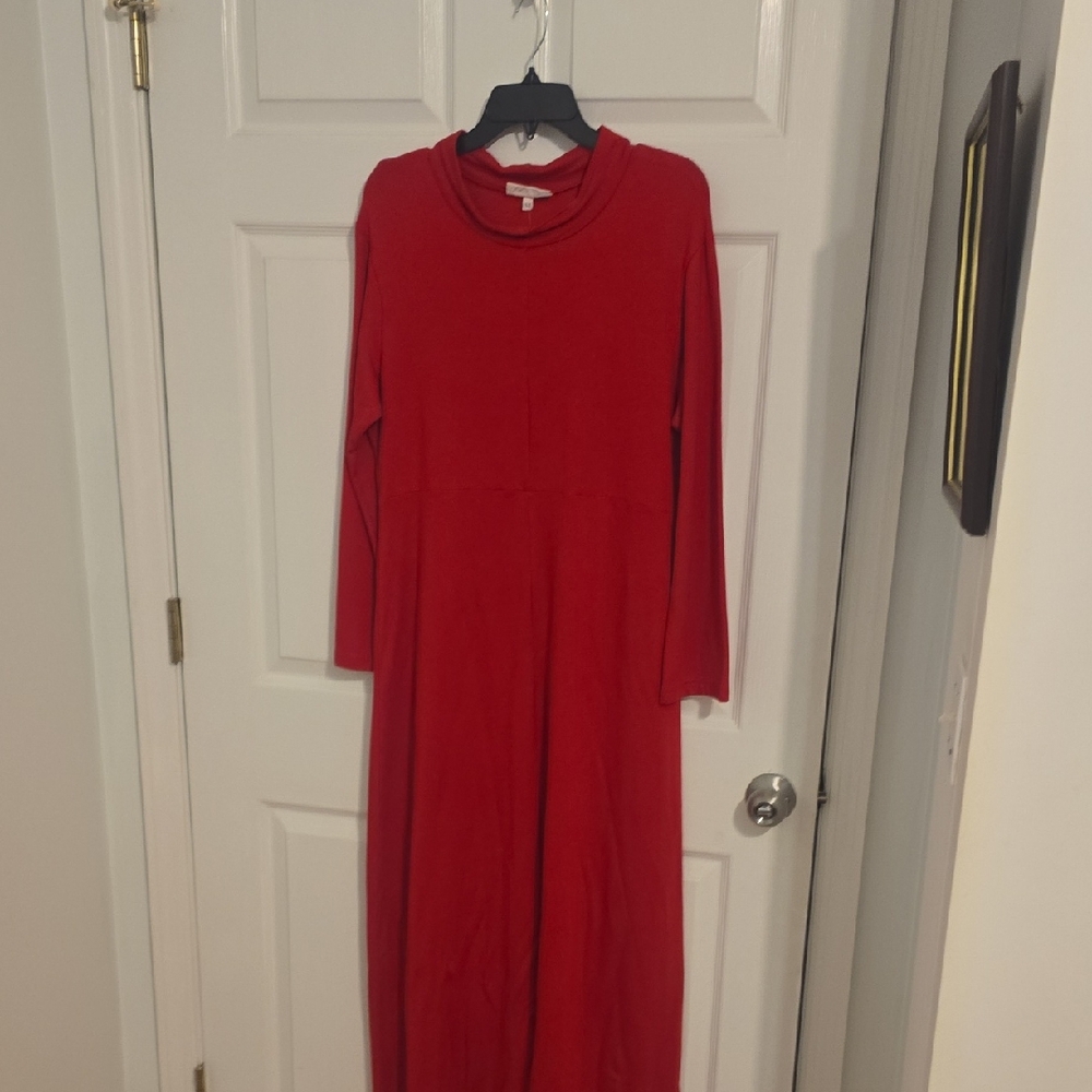 bryn Walker Vibrant Red Long Sleeve Dress